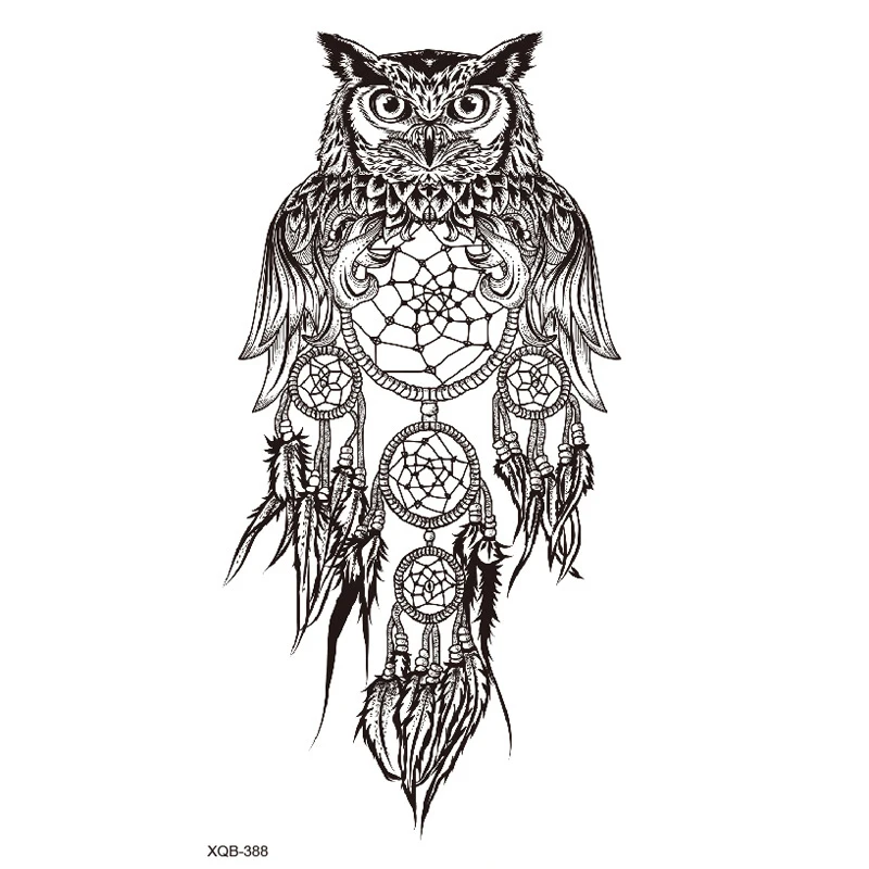 

Временные татуировки Ловец, сова для мужчин, женщин, мужчин, девушек, большой размер, тату-наклейка на руку, реалистичные искусственные тату...