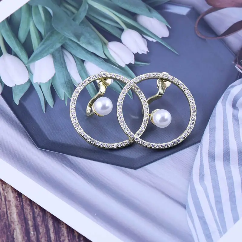 Huitan роскошные женские серьги кольца с искусственным жемчугом украшение петля