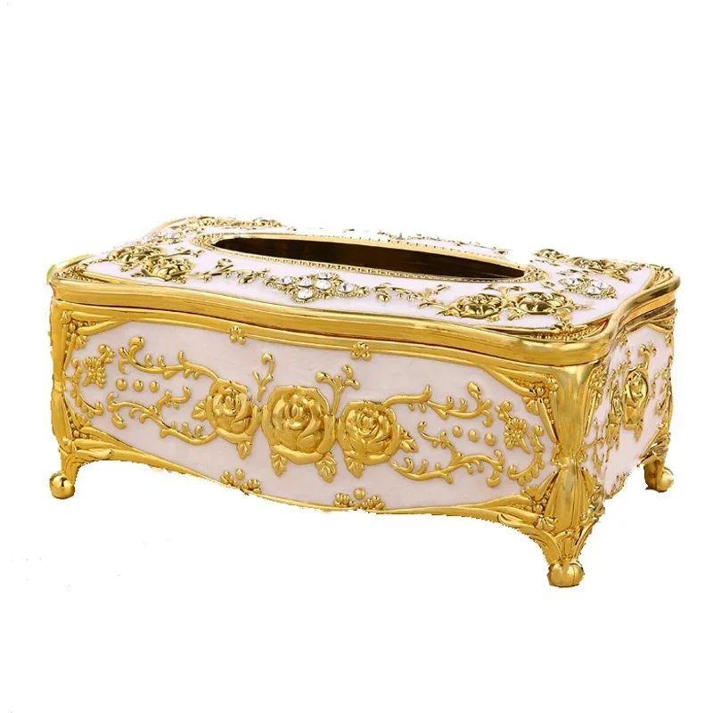

Elegant Tissue Box Cover Luxury European Paper Holder Chic Napkin Case Holder Hotel Home Decor Organizer