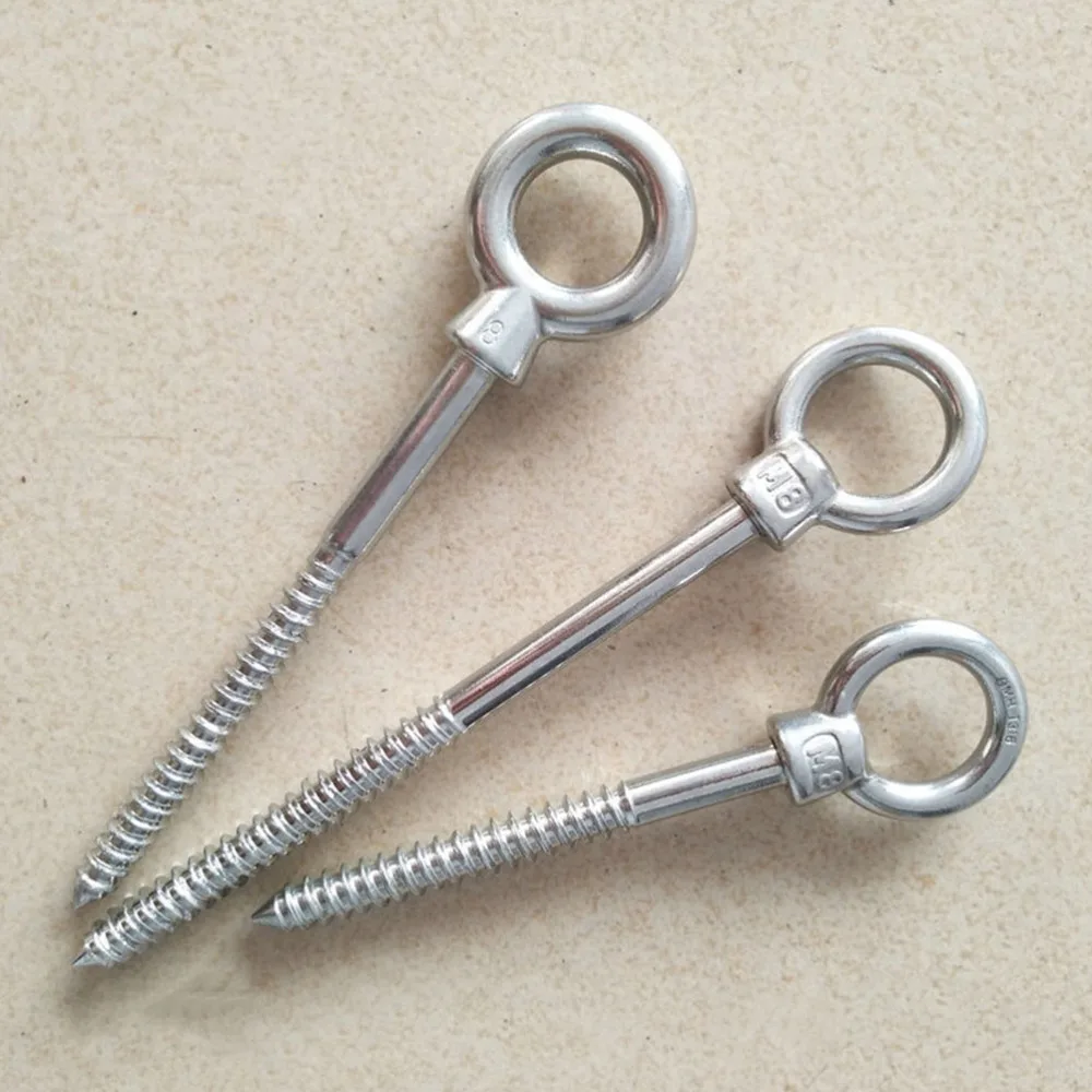 

4pcs Stainless steel Eye Hooks Screw Eyes for Fixing Swing Hammock Boxing Bag