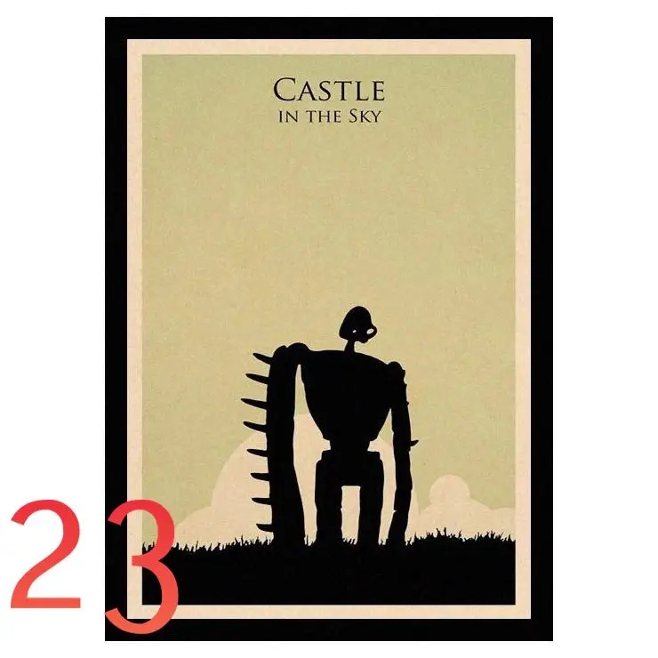 Темный хаки Идеальный JL Laputa Castle in the Sky Хаяо миядзяки; домашний декор крафт Бумага высокое качество постер на стену стикеры TKZC01 - Цвет: Темный хаки