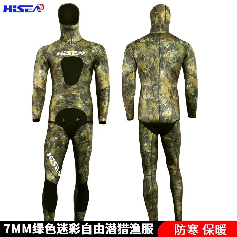 Hisea мужской неопреновый костюм для дайвинга 7 мм внутри гладкая кожа из двух