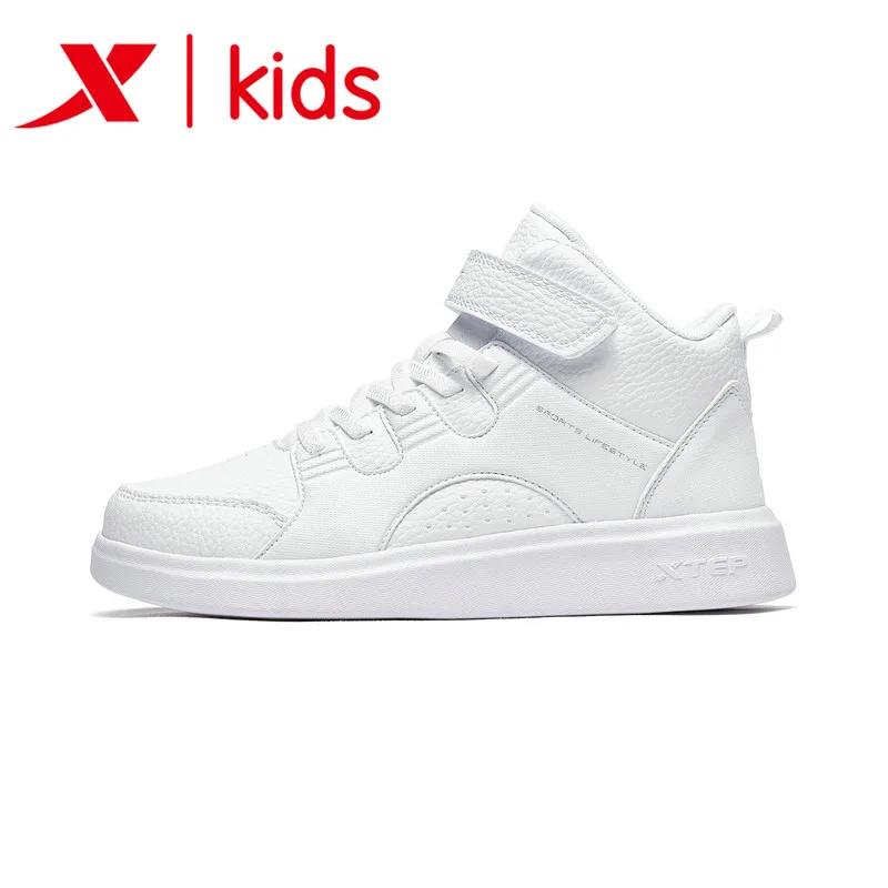 Модные высокие кроссовки Xtep для девочек сезон весна зима Разноцветные