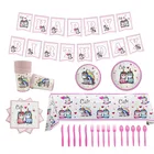 Набор одноразовой посуды с радужным единорогом, бумажная тарелка, чашка для детей, для девочек, на день рождения, праздник для будущей мамы, декоративные принадлежности, подарок