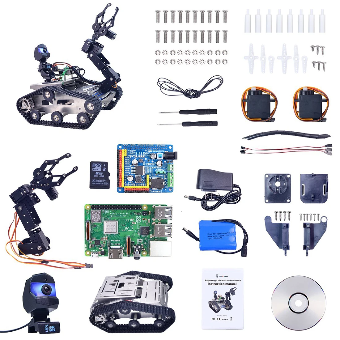 Программируемый TH WiFi FPV Танк робот автомобильный комплект с рукояткой для Arduino мега-стандартная версия большой коготь