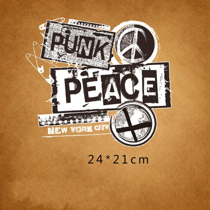 

24x21cm Fashion letters Iron on Patches For DIY Heat Transfer Clothes T-shirt Thermal transfer stickers Decoration Printing