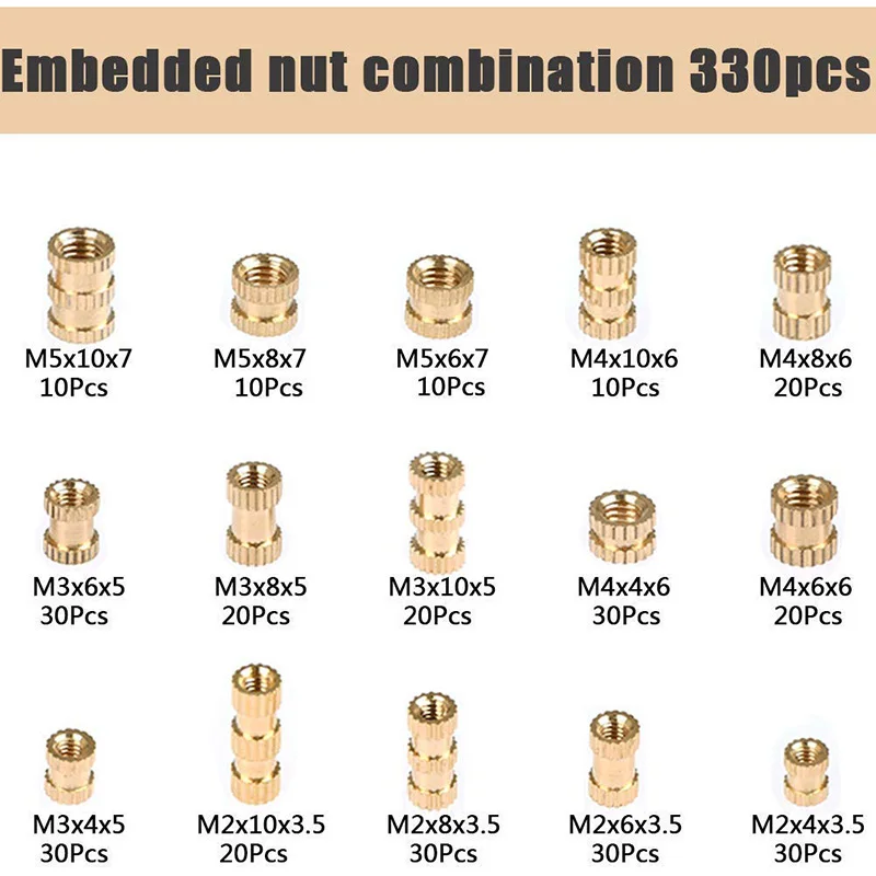 Акция! M2 M3 M4 M5 накатанная внутренняя резьба латунная Резьбовая вставка
