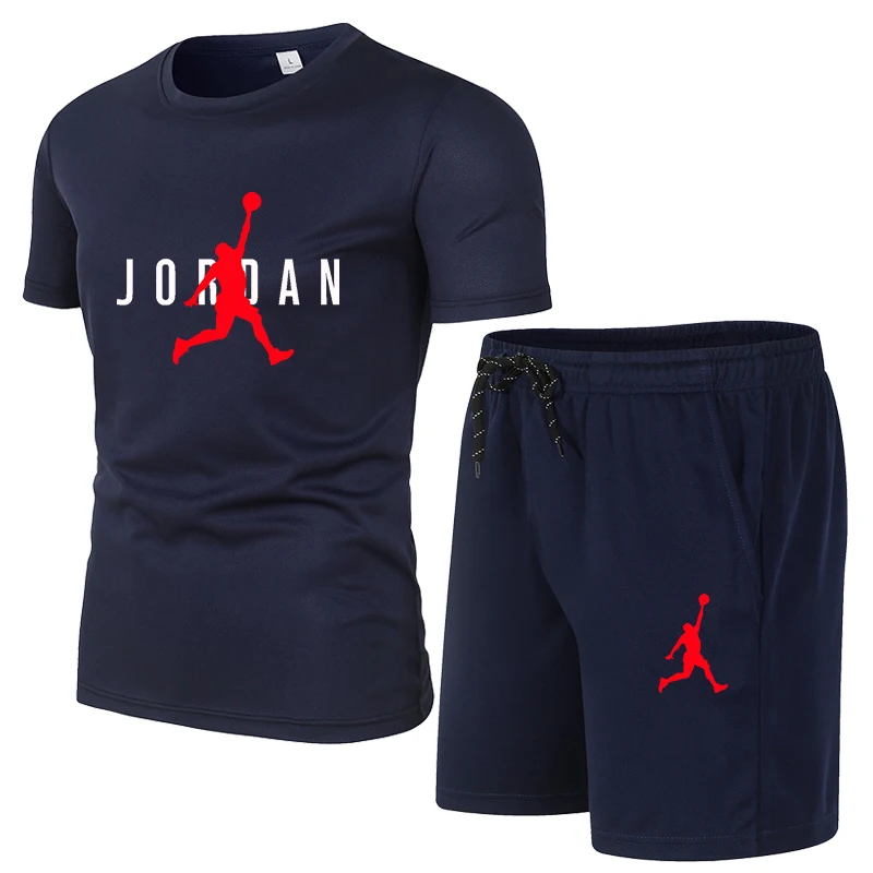 

Men's T Shirt+Shorts Suit Tracksuit Male Sportswear Set 2020 Men Clothing Fitness Jogger Summer Cool 2 Pieces Sets Plus Size 4XL
