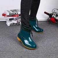 warm cotton rain shoes warm water boots womens rubber garden shoes waterproof women winter boots removable thicken cover 36 40