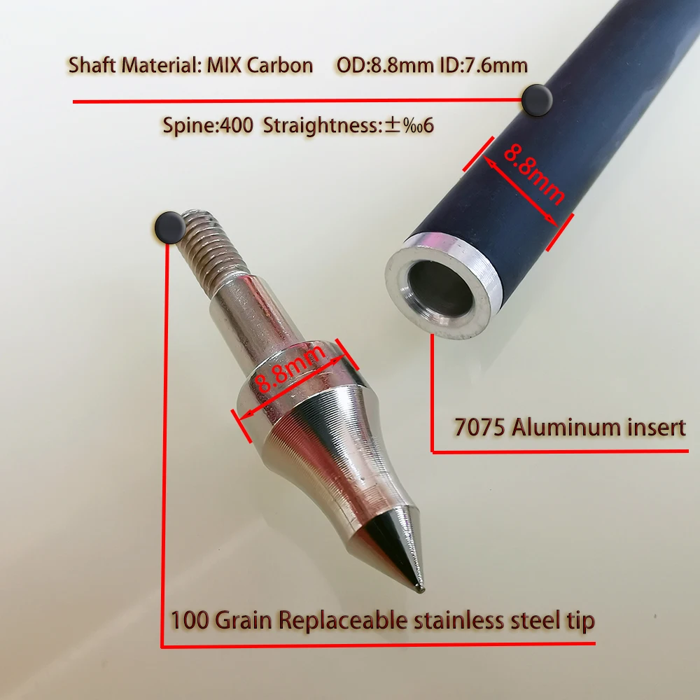 12 шт. карбоновые стрелы для лука 8 мм 13 5 дюйма 16 дюймов 17 18 20 22 | Спорт и развлечения