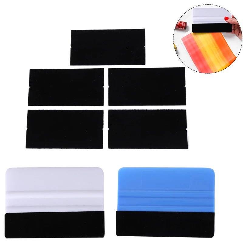 10*7cm Wide Blender Tool with Self-Adhesive Felt Refills Pads for Rainbow Strips Alcohol Inks Card Making Scraper Craft Tool