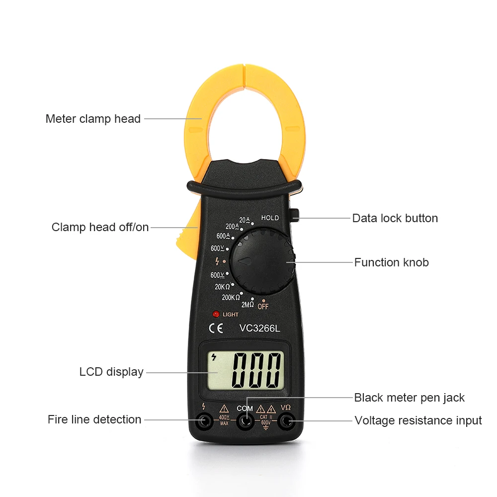 Мультиметр-зажим Dt3266l цифровой амперметр с зуммером и сопротивлением FireWire 3266f |