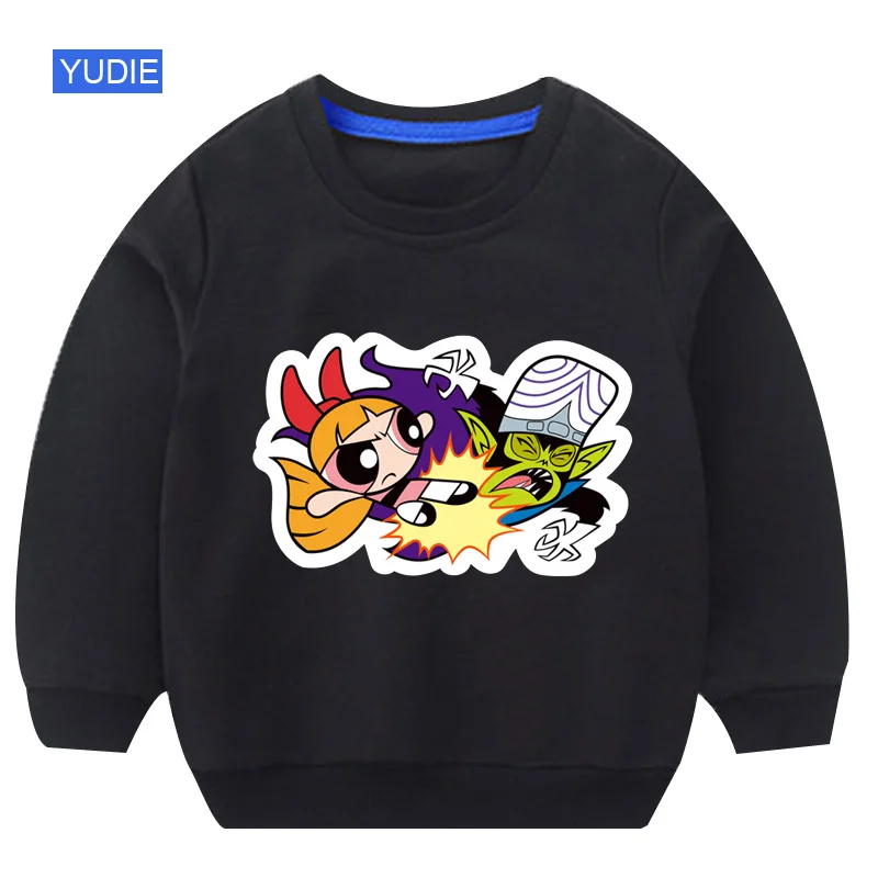 sweatshirt black Милый детский свитер; свитер для малышей; модные детские толстовки с капюшоном для девочек; коллекция года; осенние детские толстовки для девочек - Цвет: sweatshirt black
