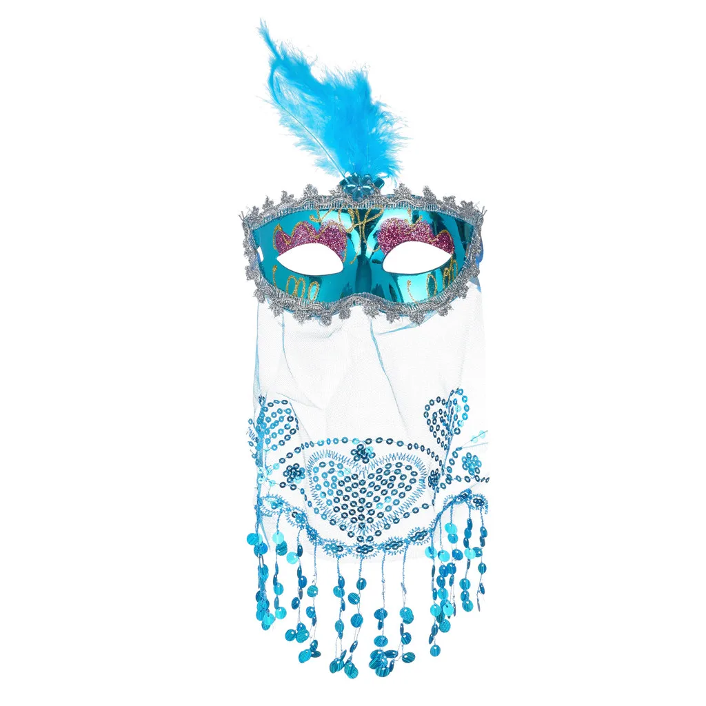 

Cosplay Mask Rose Women's Brilliant Masquerade Mask Oriental Fluffy Feather Venetian Mask Halloween Cosplay Mysterious Facemask