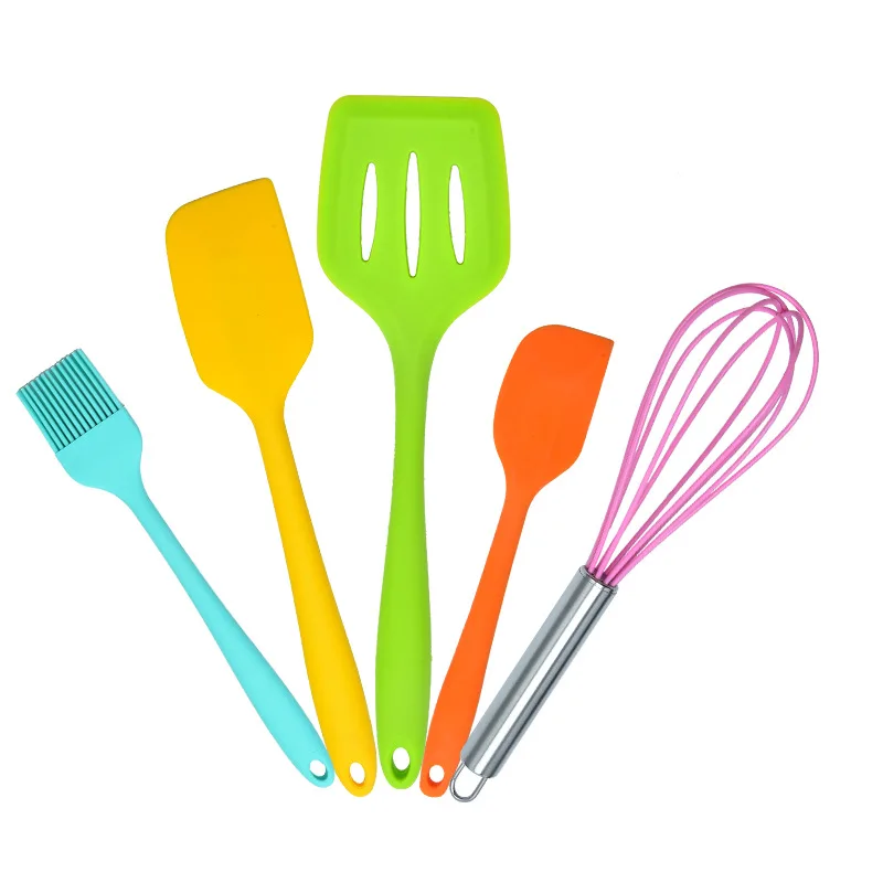 

Kitchenware Tools Silicone Kitchenware Set Scraper 5-piece Baking Tool Set One-piece Oil Brush Silicone Whisk Silicone Spatula