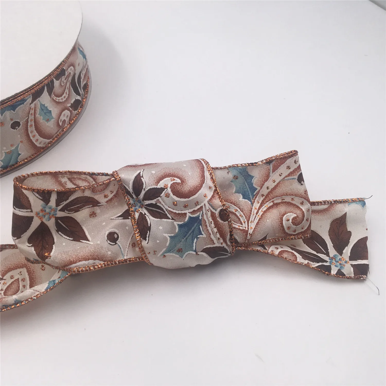 10 ярдов 52 мм оверлок розовое золото люрексная края ткань проводная кромка ленты.