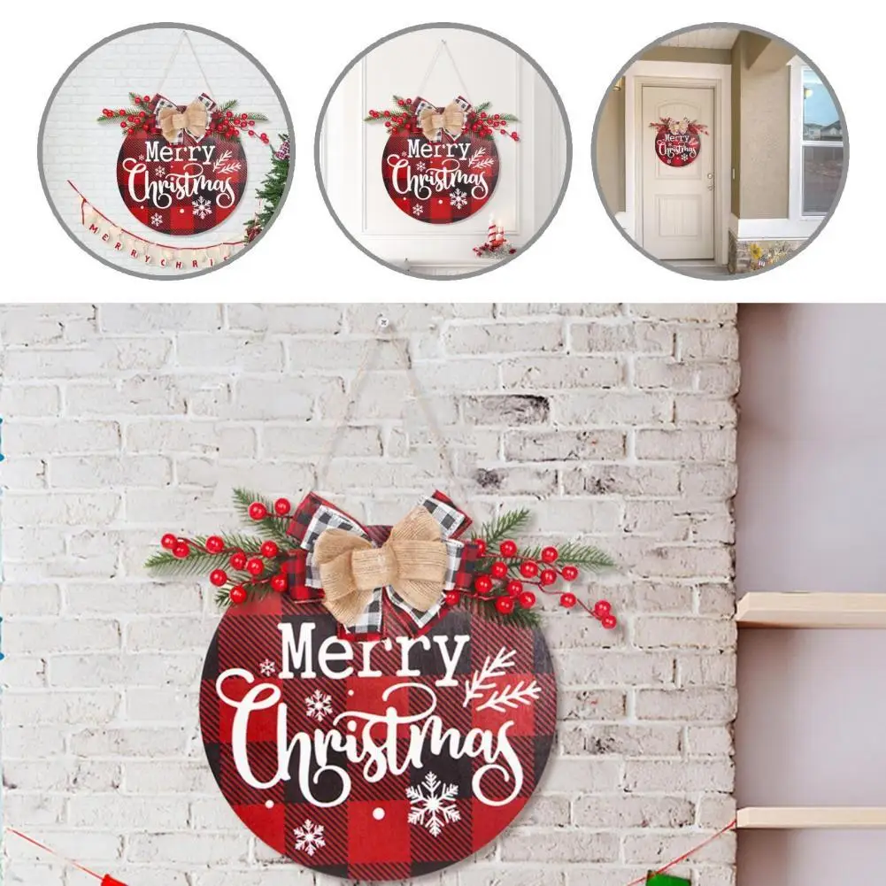 

Durable Useful Exquisite Bow Christmas Hanging Pendant Ornament Wood Hanging Pendant Lightweight for Indoor