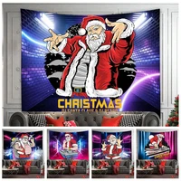 3d merry christmas tapestry background cloth tapestry home decoration mural rock party santa claus printed brushed tapestrys