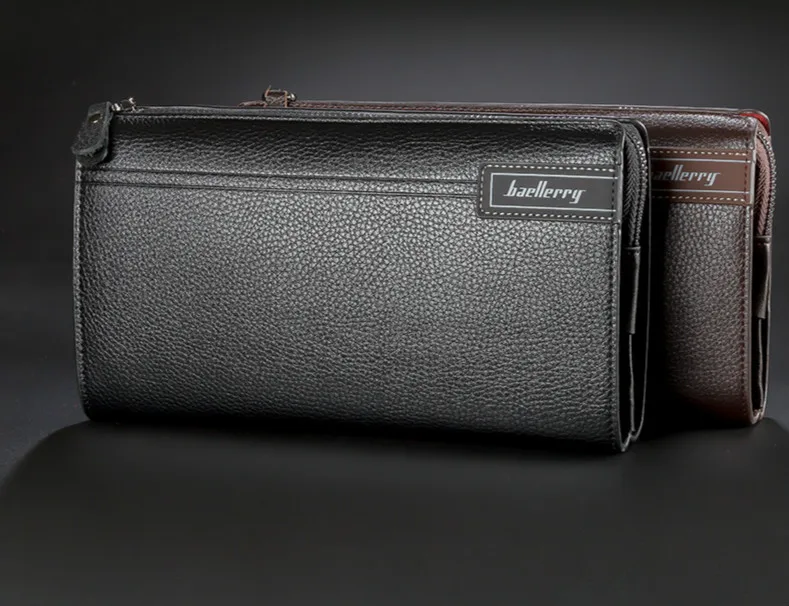 

Luxe Portefeuilles Met Broekzak Lange Rits Portemonnee Voor Mannen Clutch Business Mannelijke Portemonnee Dubbele Rits Vintage
