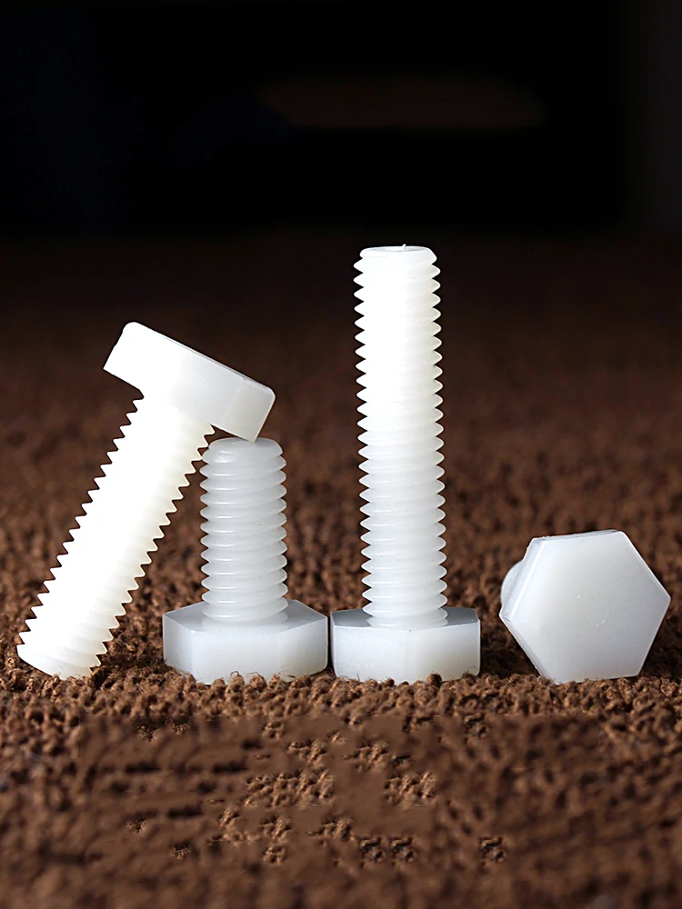 5~30Pcs M3 M4 M5 M6 M8 M10 Nylon External Hex Bolt Metric Thread Outer Hexagon Plastic Insulation Machine White Black Screw - купить по