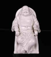 dehua white ceramic maitreya buddha sit rocking chair household decoration crafts statue