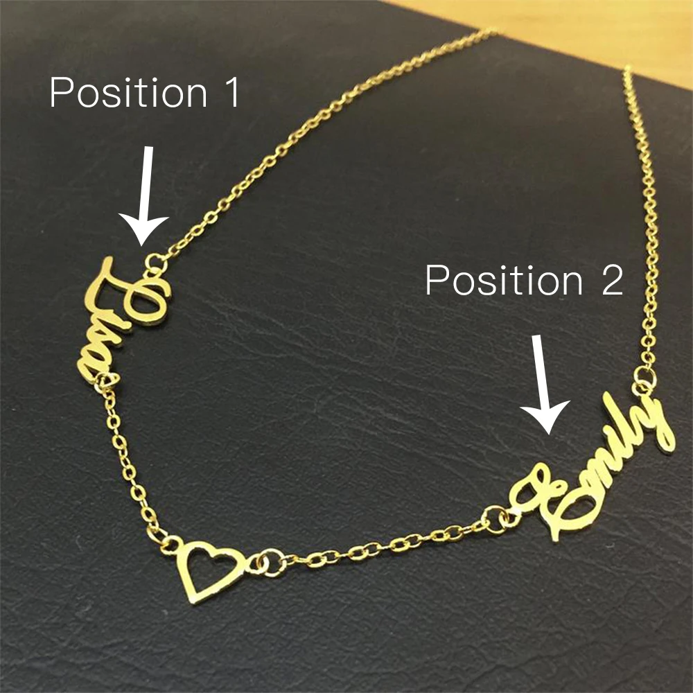 FYW персонализированные любовь кулон имя ожерелье с формой сердца Индивидуальные