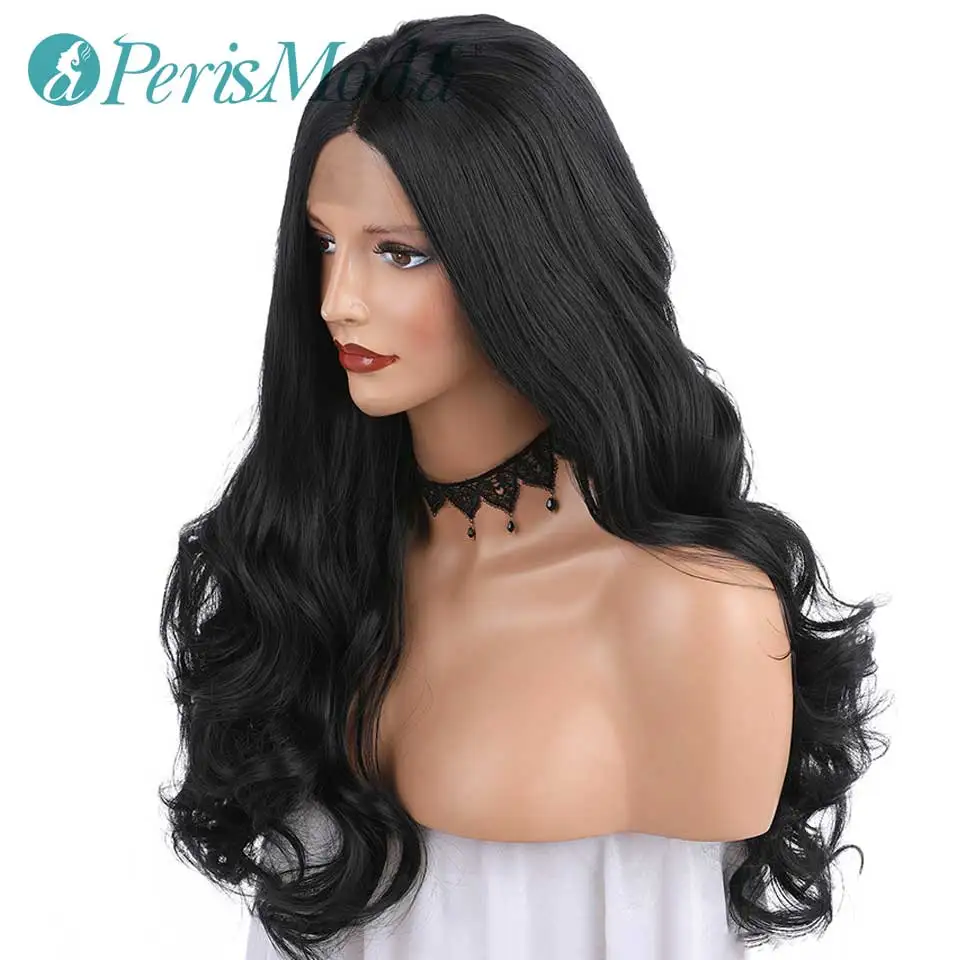 Парики из синтетических волос на сетке спереди перистоида волнистые