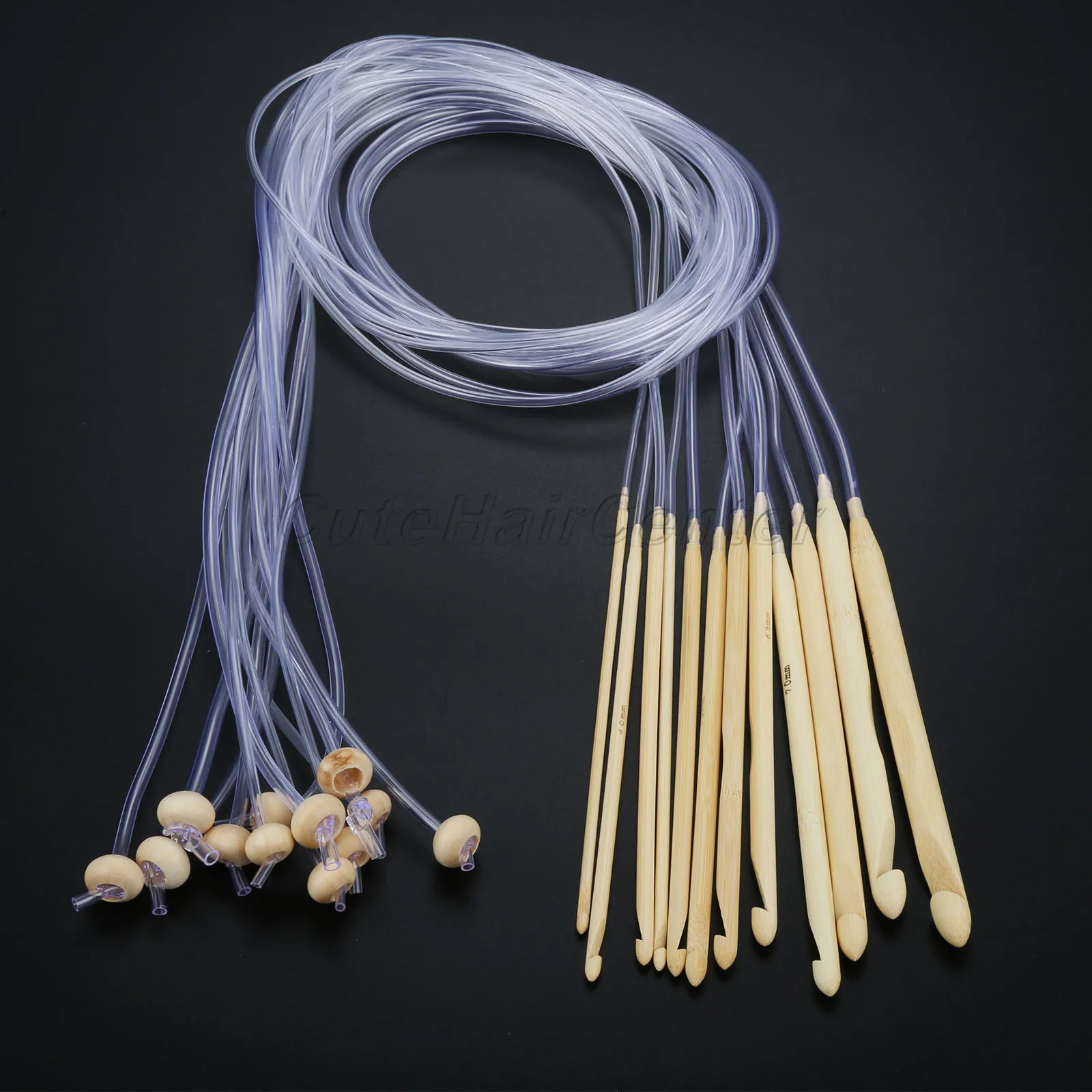 12 шт./компл. афганский Тунис крючок для вязания выбеленный бамбук Ручное шитье