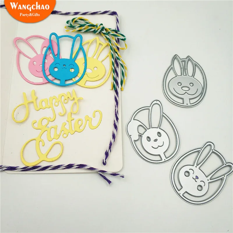 3 шт./лот формы кролика счастливая Пасха металлические Вырубные штампы в форме