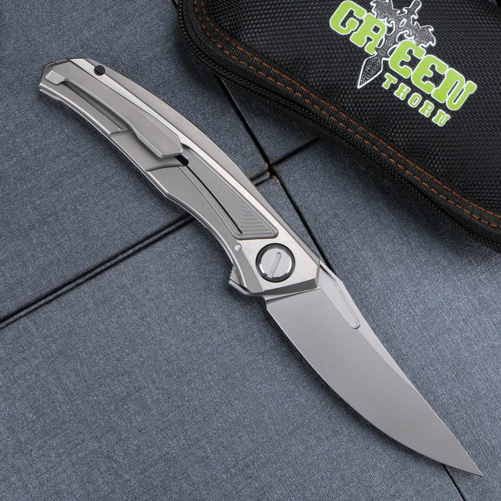 Складной нож GREEN THORN Make D2 Квантовый складной клинок С флиппером титановая ручка TC4