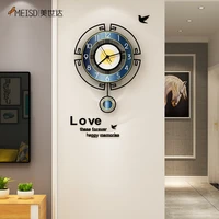 creative wall clock living room quality acrylic modern design decoration home decor hanging clocks stickers pendulum watches