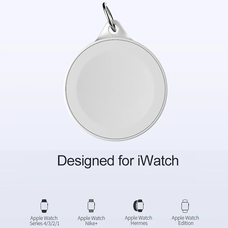 apple iwatch series portable key ring watch wireless fast charger for 5 4 3 2 1 2w iwatch 5 4 3 wireless fast watch charger free global shipping
