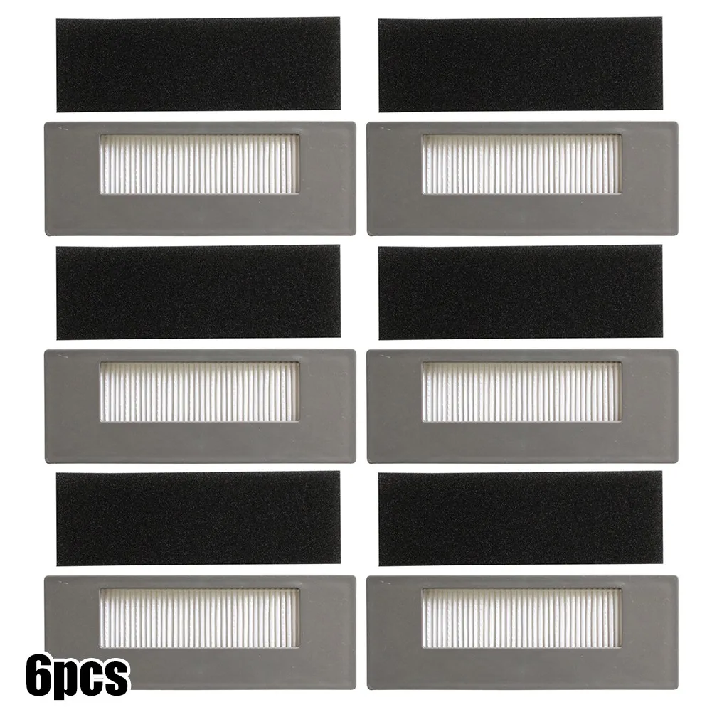 

6 Pieces Filter And 6 Pieces Sponge Filter For Ecovacs DEEBOT DE5G Robotic Vacuum Cleaner Spare Parts Household Cleaning Tool