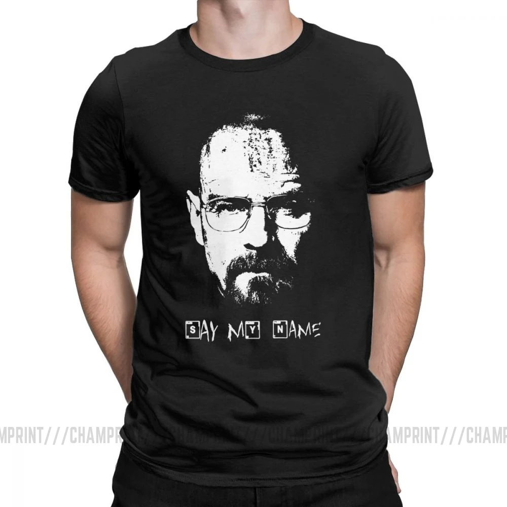 Черный Say My Name Breaking Bad Walter белая футболка для мужчин хлопковая крутая футболка футболки с круглым вырезом одежда с коротким рукавом 4XL 5XL - Цвет: Черный