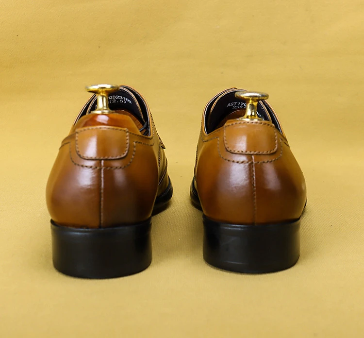 Мужские туфли оксфорды ручной работы классические из натуральной коровьей кожи