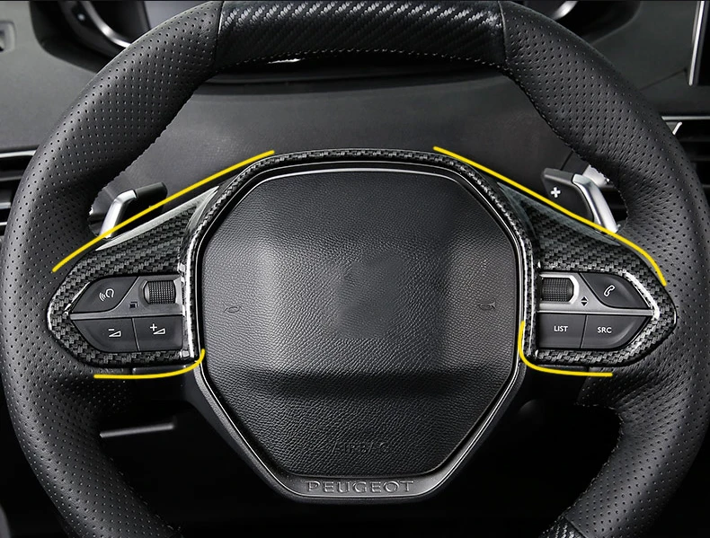 ABS автомобильный Стайлинг руль с блестками Наклейка декоративная накладка 3D наклейка s для peugeot 3008 GT аксессуары