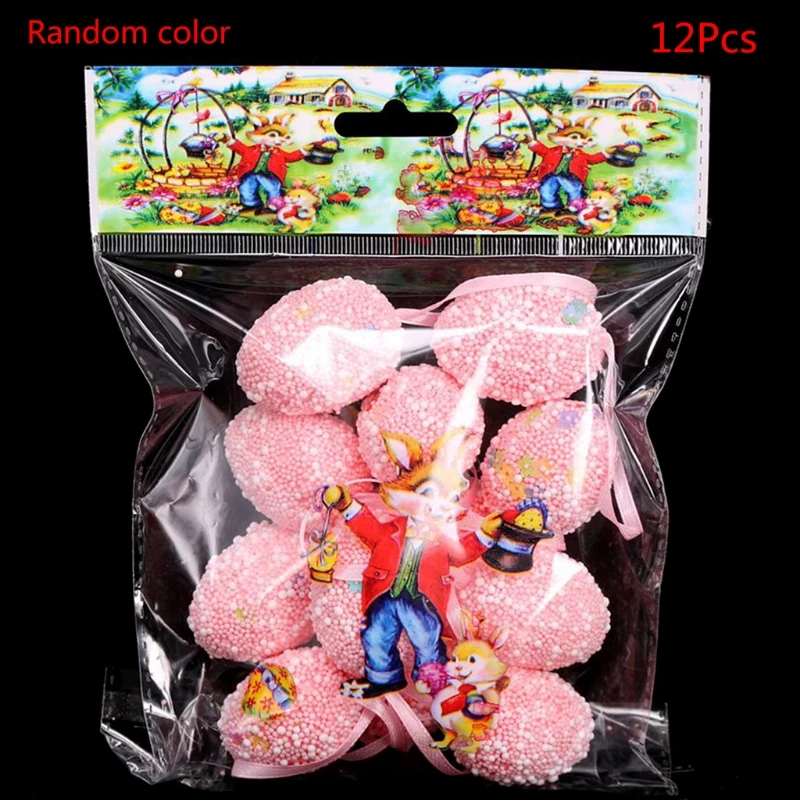 

1 Pack Foam Easter Eggs Painted DIY Crafts Artificial Ornaments Kids Home Hanging Pendants Party Decor