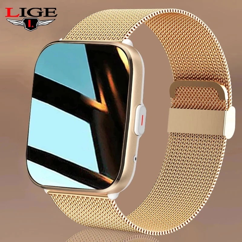 

LIGE New Women Smartwatch Men 1.69" Color Screen Custom Dial Fitness Tracker Bluetooth Call Smart Clock Ladies Smart Watch Women