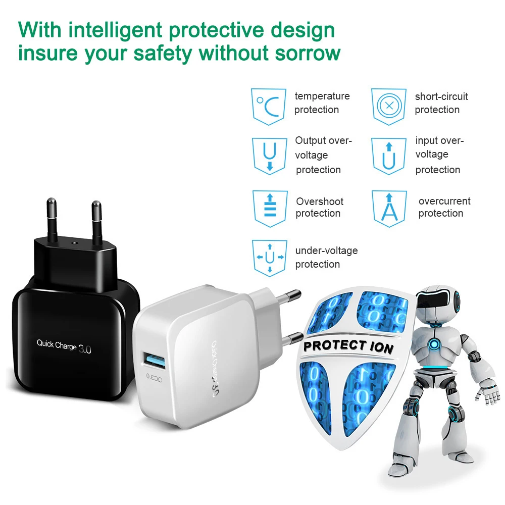 Crauch USB зарядное устройство Quick Charge 3,0 QC 3,0 турбо настенный адаптер быстрой зарядки зарядное устройство для мобильного телефона для iphone X samsung Xiaomi mi9