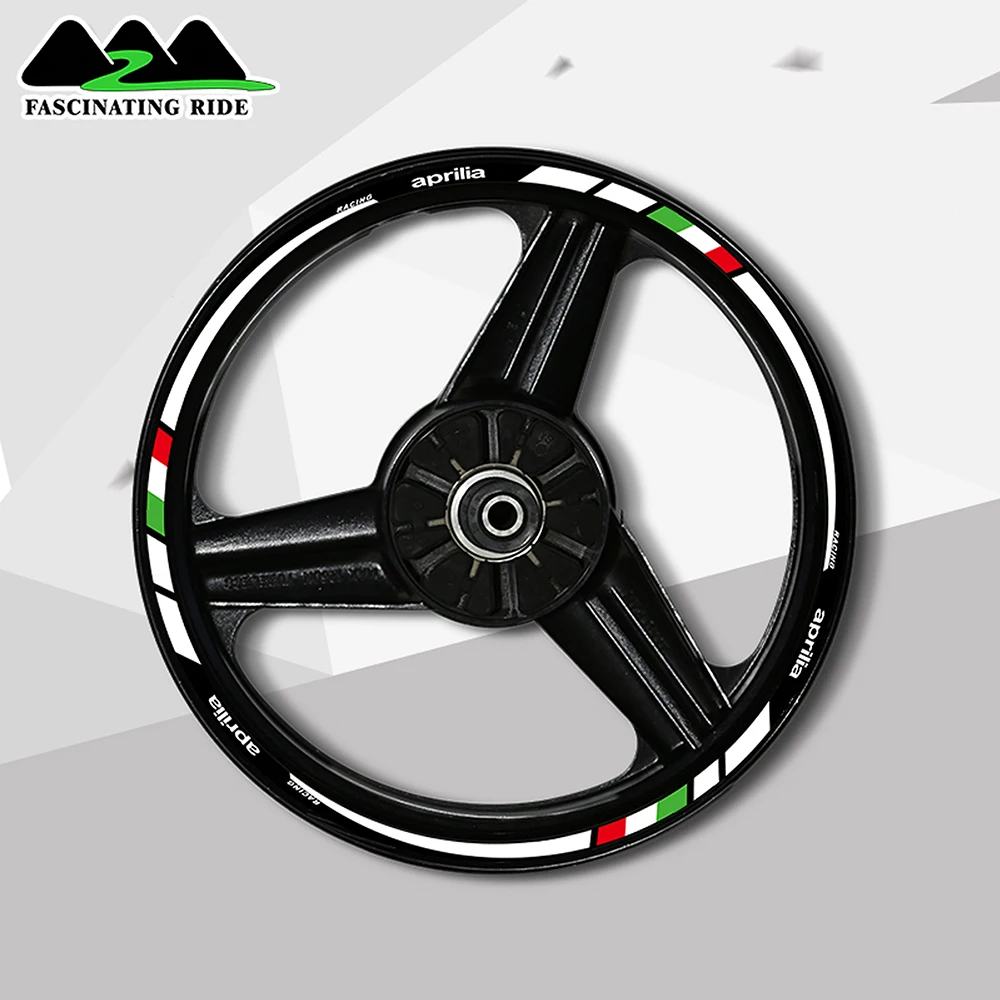For Racing Aprilia Factory RS4 RS125/150 RSV4 GPR150 Motorcycle Wheel Sticker Decal Reflective Rim Bike Suitable