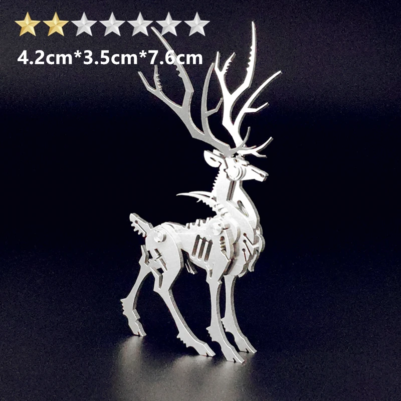 

3D DIY high-quality steel WoW metal stainless steel assembly kit model elk office decoration gift