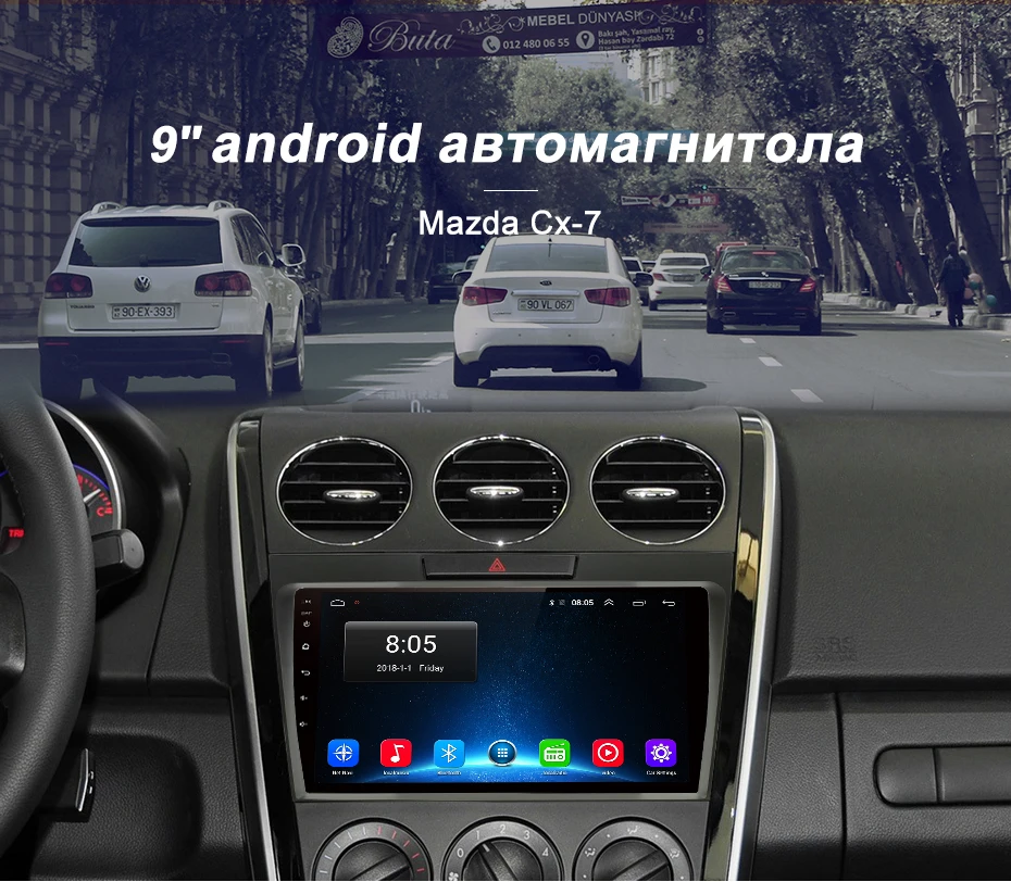 Junsun Android 9,1 для Mazda Cx-7 cx7 2008- Авто 2 Din Радио стерео плеер Bluetooth 2G+ 32G gps навигация без DVD слот