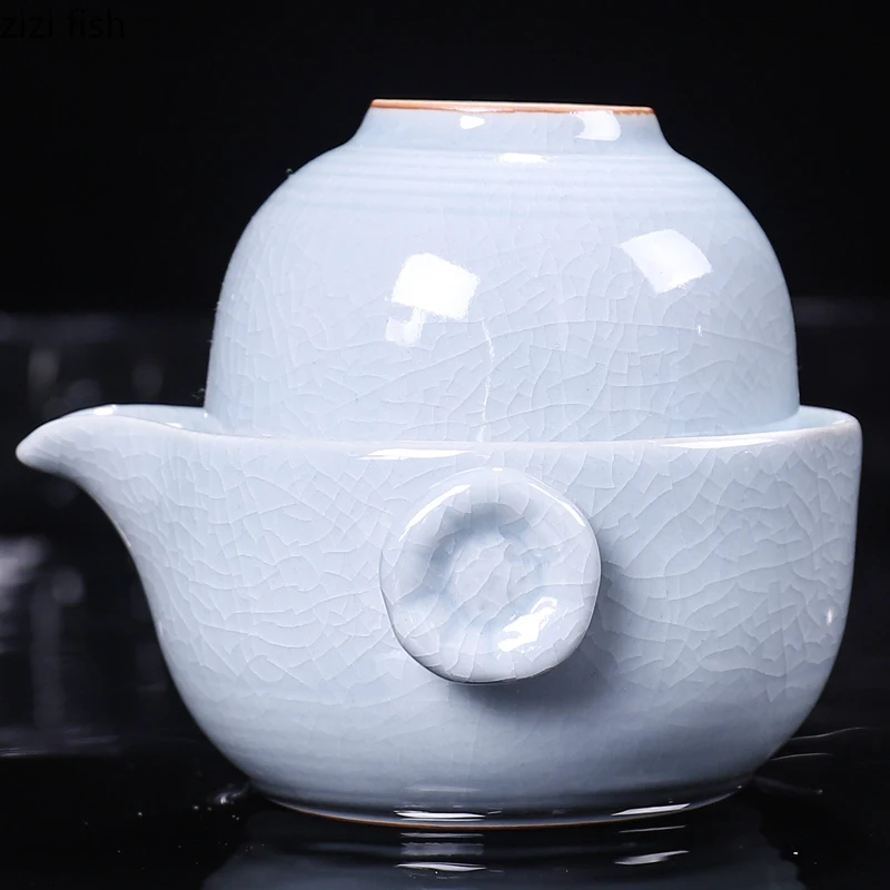 Керамический семейный чайник две чашки уличный дорожный чайный набор наборы