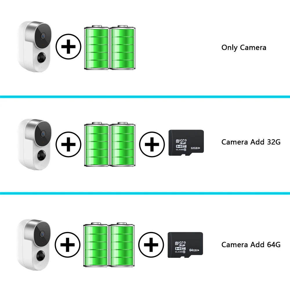 

Wifi IP Camera Outdoor IP66 Weatherproof 1080P CCTV Home Security Camera PIR Motion Alarm Built In Rechargeable Battery