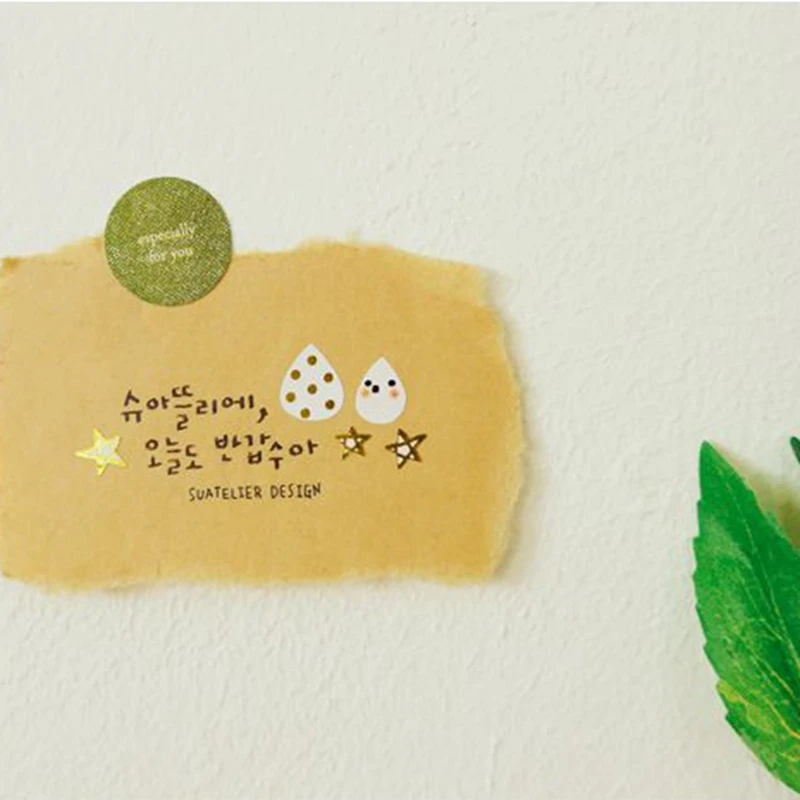 Korea Brand Suatelier Rain Drop Expression Scrapbooking Paper Sticker For DIY Stationery Book Diary Mobile Cups Desk Decoration on - Наклейка Suatelier Rain Drop Expression для скрапбукинга "Дождевые капли" корейского бренда для самостоятельного