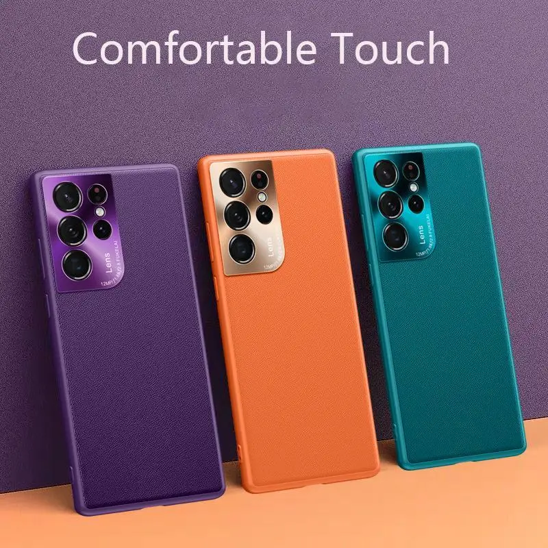 

For Samsung Galaxy Note 20 Ultra Case Luxury Vegan Leather Grain Matte Protect Back Cover Case For Samsung S21 S21Plus S21Ultra