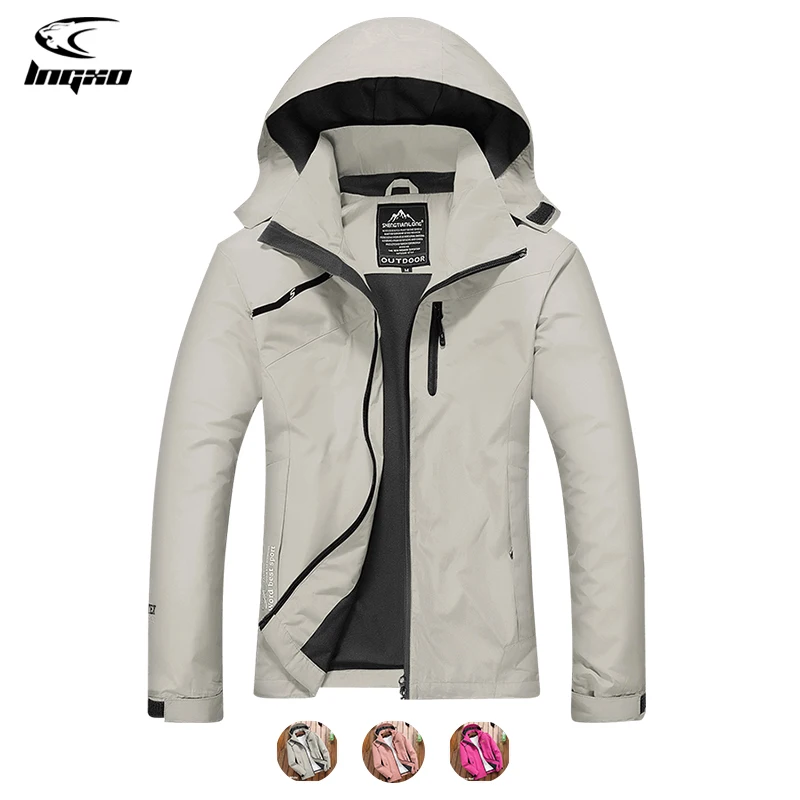 

LNGXO Waterproof Jacket Women Camping Climbing Hiking Clothing Outdoor Rain Coat Softshell Windbreaker Trekking Hunting Clothes