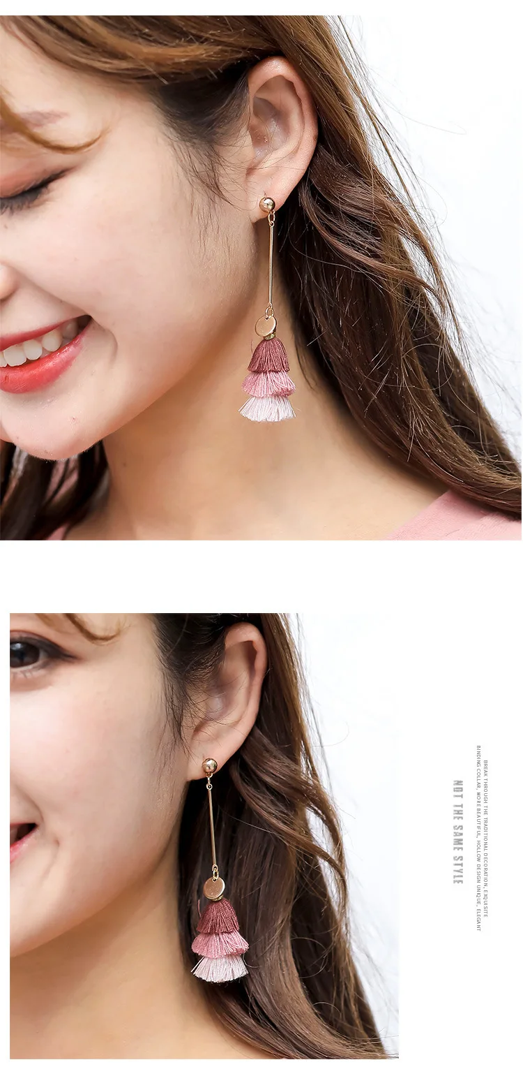 Женские серьги с тонкими кисточками длинные в Корейском стиле 2019 | Украшения и