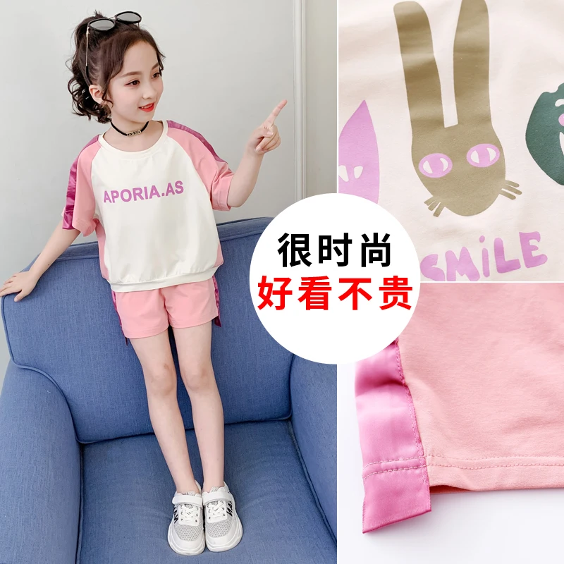 2020 летняя одежда для маленьких девочек футболка с кроликом шорты штаны
