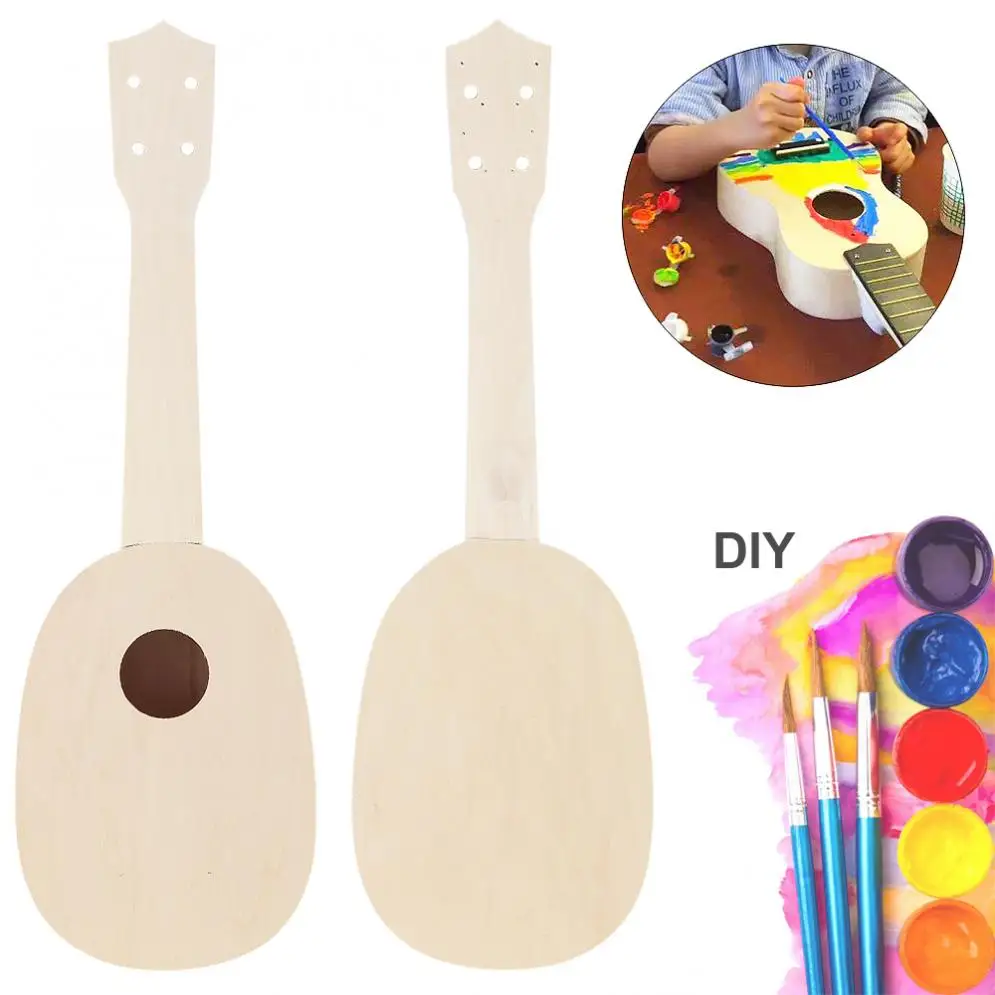 Сопрано укулеле 21 дюймов DIY Набор Ананас Форма липа Гавайская гитара для картина